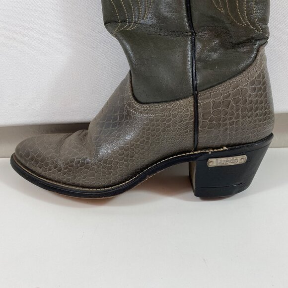 Laredo Womens Western Cowboy Brown Snakeskin Leather Boots 2" Heel Size 9 - Picture 7 of 14